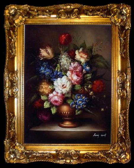 framed  unknow artist Floral, beautiful classical still life of flowers.060, ta009-2